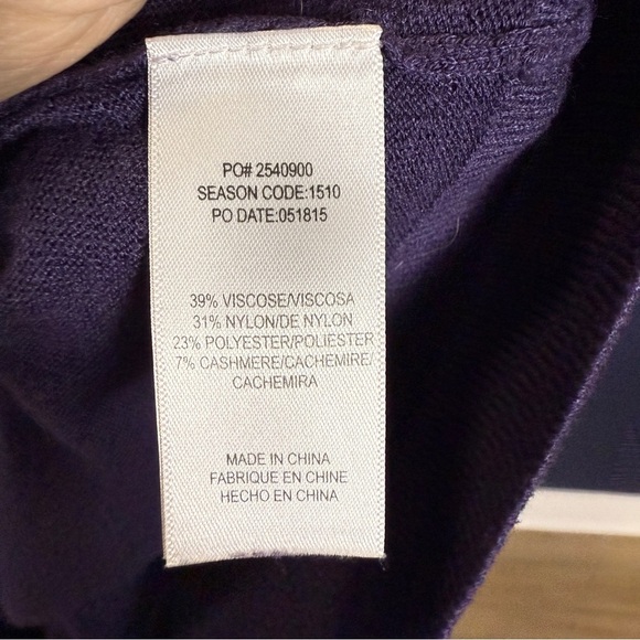 Splendid Cashmere Blend Purple Crew Neck Sweater, Size Large - Picture 7 of 8